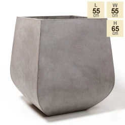 65cm Oslo Rounded Base Concrete Square Planter -Outdoor PLANTERS Shop PP7958 main image 9b05