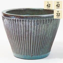 32cm Linear Jade Glazed Ceramic Bowl Planter - Small -Outdoor PLANTERS Shop PP7963 main image 2cc2