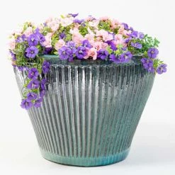 40cm Linear Jade Glazed Ceramic Bowl Planter - Large -Outdoor PLANTERS Shop PP7964 add image 3 6197