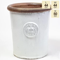 50cm White Rimmed Provence Detail Tall Planter - Large -Outdoor PLANTERS Shop PP7966 main image 2237