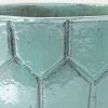 40cm Tile Effect Glazed Blue Ceramic Bowl Planter - Small