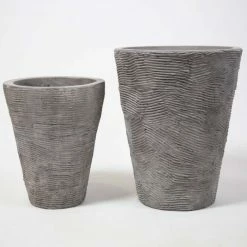 50cm Stackable Scrape Texture Concrete Flared Planter - Small -Outdoor PLANTERS Shop PP7981 add image 4 ba14