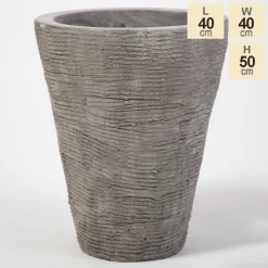 50cm Stackable Scrape Texture Concrete Flared Planter - Small -Outdoor PLANTERS Shop PP7981 main image 3fbb