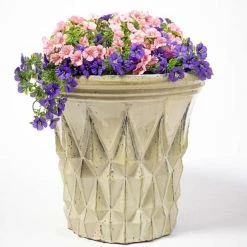 46cm Barcelona Glazed Yellow Ceramic Geometric Flared Pattern Planter -Outdoor PLANTERS Shop PP7983 add image 2 ecdd