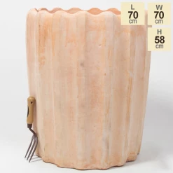 70cm Terracotta Scalloped Finish Tall Planter - Large -Outdoor PLANTERS Shop PP7997 main image 32e1