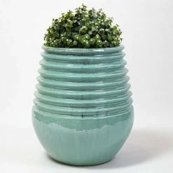 50cm Glazed Blue Ceramic Planter -Outdoor PLANTERS Shop PP8000 add image 2 21e6
