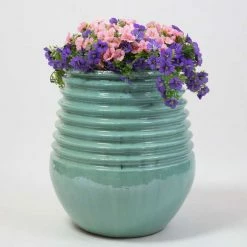 50cm Glazed Blue Ceramic Planter -Outdoor PLANTERS Shop PP8000 add image 5 bee3