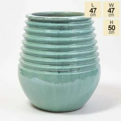 50cm Glazed Blue Ceramic Planter -Outdoor PLANTERS Shop PP8000 main image 5d3c