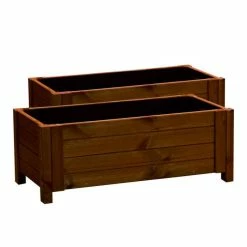 80cm Brown Wooden Trough Patio Planter 9 80cm Brown Wooden Trough Patio Planter -Outdoor PLANTERS Shop PP8010 add image 1 e3de
