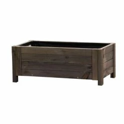 80cm Grey Wooden Trough Patio Planter -Outdoor PLANTERS Shop PP8011 add image 3 9f8c