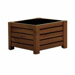 38cm Brown Wooden Cube Patio Planter -Outdoor PLANTERS Shop PP8013 add image 3 dec9