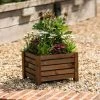 38cm Brown Wooden Cube Patio Planter