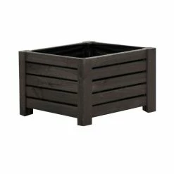 38cm Grey Wooden Cube Patio Planter -Outdoor PLANTERS Shop PP8014 add image 3 0c3a