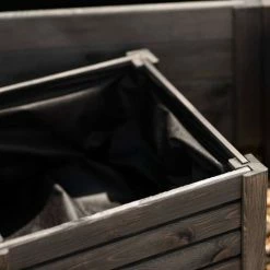 38cm Grey Wooden Cube Patio Planter -Outdoor PLANTERS Shop PP8014 add image 4 0937