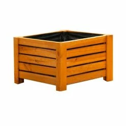 38cm Natural Wooden Cube Patio Planter -Outdoor PLANTERS Shop PP8015 add image 3 0f82