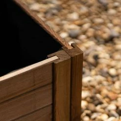 40cm Brown Wooden Cube Patio Planter -Outdoor PLANTERS Shop PP8016 add image 1 171b