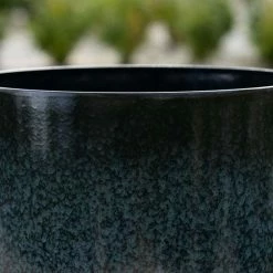 43cm Tall Round Planter in Dark Green -Outdoor PLANTERS Shop PP80BLKL PP80BLKM 3 831d
