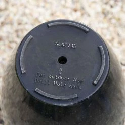 43cm Tall Round Planter in Dark Green -Outdoor PLANTERS Shop PP80BLKM bottom 82b9