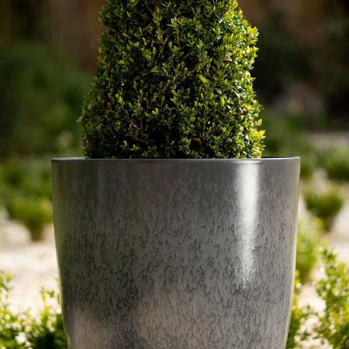 53cm Tall Round Planter in Grey 2 53cm Tall Round Planter in Grey - Image 2