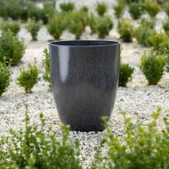 43cm Tall Round Planter in Grey -Outdoor PLANTERS Shop PP80GRYM PP80GRYL 4c51