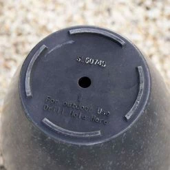 43cm Tall Round Planter in Grey -Outdoor PLANTERS Shop PP80GRYM bottom 606c