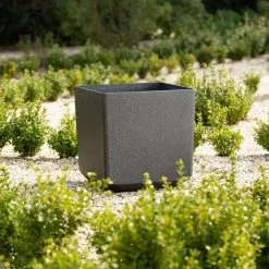 43cm Cube Planter in Black -Outdoor PLANTERS Shop PP81BLKM PP81BLKS 3 b5f9
