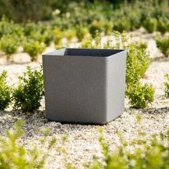 35cm Cube Planter in Dark Grey -Outdoor PLANTERS Shop PP81GRYM PP81GRYS 2 e64f