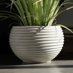 41cm Round Planter Pot in Beige -Outdoor PLANTERS Shop PP82BGEM indoor2 17bd