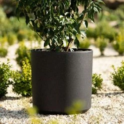 35cm Cylinder Planter in Black 9 35cm Cylinder Planter in Black -Outdoor PLANTERS Shop PP83BLKM 1 7823