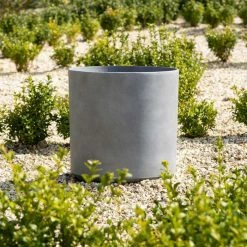 43cm Cylinder Planter in Grey -Outdoor PLANTERS Shop PP83GRYM PP83GRYS 2 035f