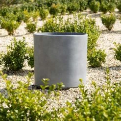 35cm Cylinder Planter in Grey -Outdoor PLANTERS Shop PP83GRYM PP83GRYS 2 1304