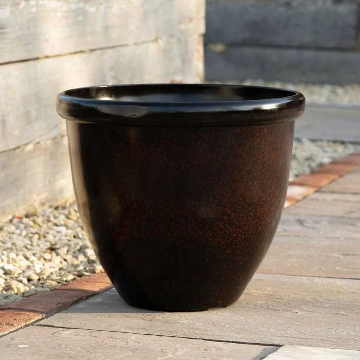 54cm Round Planter in Burgundy 5 54cm Round Planter in Burgundy - Image 5
