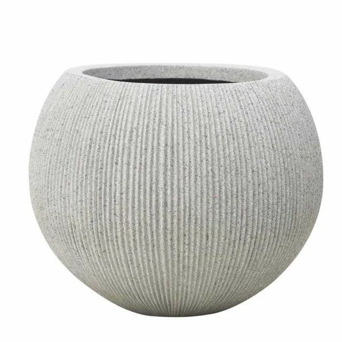 30cm Bowl Ridged Planter in Beige 1 30cm Bowl Ridged Planter in Beige
