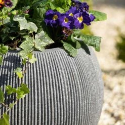 30cm Bowl Ridged Planter in Grey -Outdoor PLANTERS Shop PP87GRYS 2 2657
