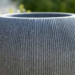30cm Bowl Ridged Planter in Grey -Outdoor PLANTERS Shop PP87GRYS 4 c6e5