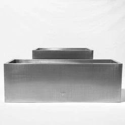 75cm Zinc Galvanised Silver Trough 9 75cm Zinc Galvanised Silver Trough -Outdoor PLANTERS Shop PP9999 add image 4 aba1
