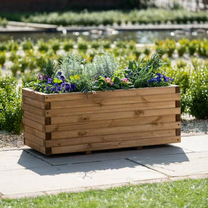1m Pine Raised Trough Planter 1 1m Pine Raised Trough Planter